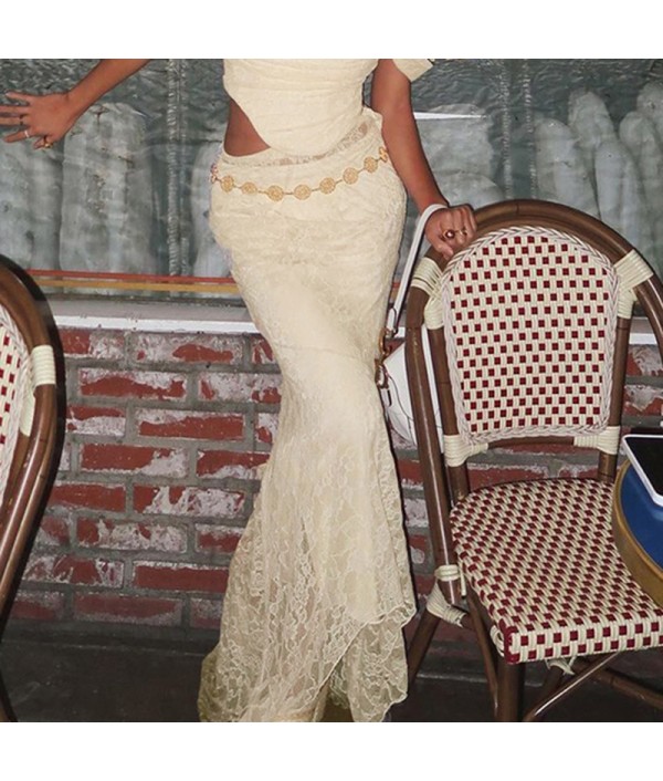 Women Fashion Sexy Lace Stitching Skirt