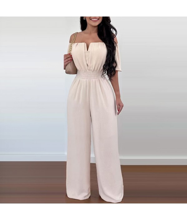 Women Fashion Solid Color Off-...