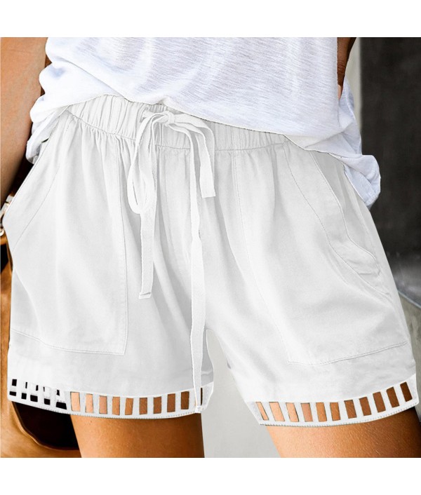 Summer Women Casual High Waist Lace-Up L...