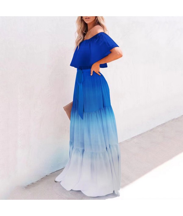 Summer Women Fashion Sexy Off Shoulder G...